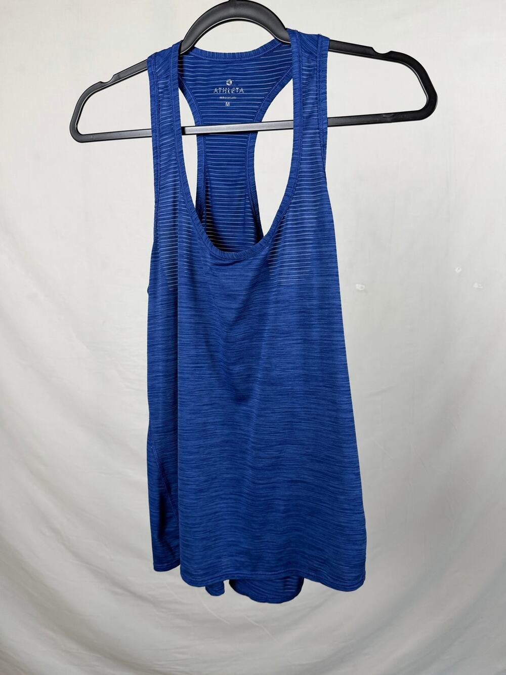 Athleta Blue White Striped Activewear Racerback Tank Top Size M
